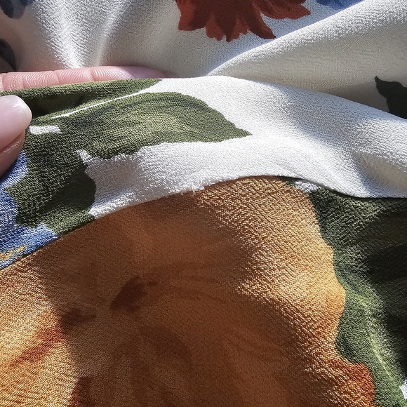 Floral Slip Midi Dress in Cream with Yellow & Red Blooms - Picture 8 of 9